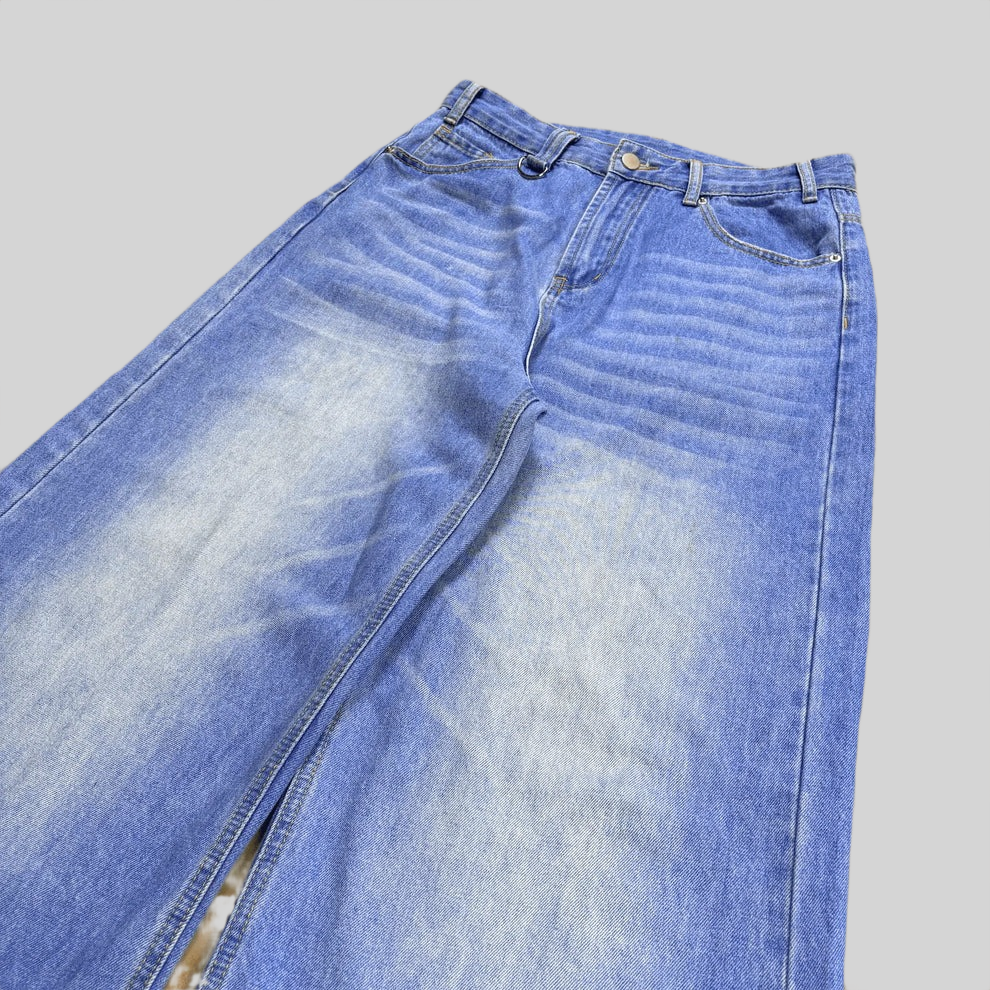 Washed Blue Baggy Jeans