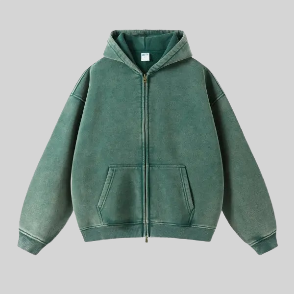 Green Zip Up Hoodie